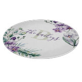 Watercolor Orchidee Snijplank met Monogram (Hoek)