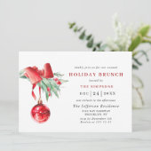 Watercolor Ornament CHRISTMAS HOLIDAY BRUNCH Kaart (Staand voorkant)