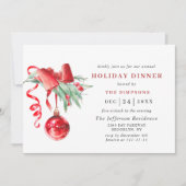 Watercolor Ornament CHRISTMAS HOLIDAY DINNER Kaart (Voorkant)