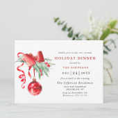 Watercolor Ornament CHRISTMAS HOLIDAY DINNER Kaart (Staand voorkant)