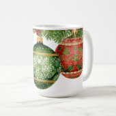 Watercolor Ornaments Pine Boughs Christmas Koffiemok (Voorkant rechts)