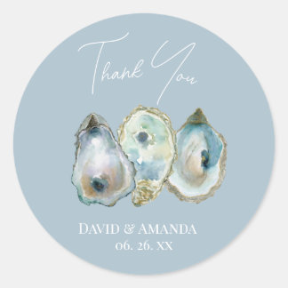 Watercolor Oyster  Ronde Sticker
