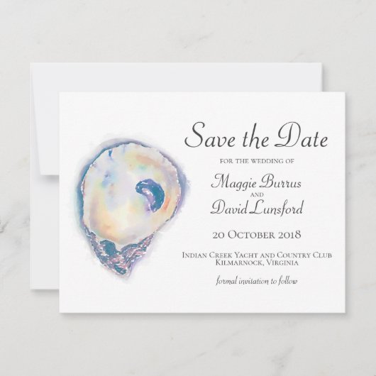 Watercolor Oyster Save the Dates Save The Date (Voorkant)