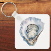 Watercolor Oyster Shell Sleutelhanger (Voorkant)