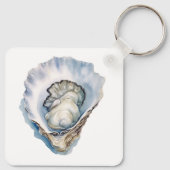 Watercolor Oyster Shell Sleutelhanger (Achterkant)