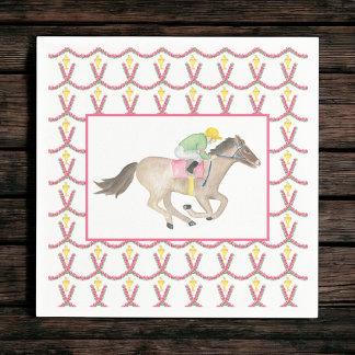 Watercolor Paardenrace Derby Feest Servet