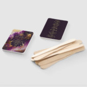 Watercolor Paars en Goud Bloem Bruiloftsprogramma Handwaaier (Niet-gemonteerd)