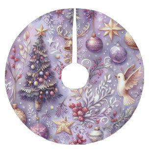 Watercolor Paarse Kerst Motieven Vakantie Kerstboom Rok