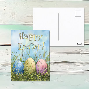 Watercolor Paaseieren Trio Briefkaart