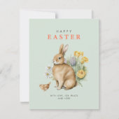 Watercolor Paashaas Feestdagenkaart (Voorkant)