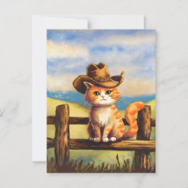 Watercolor Painted Cat Dad Briefkaart