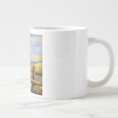 Watercolor Painted Cat Dad Extra Grote Beker (Rechts)