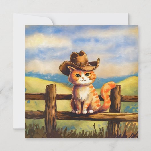 Watercolor Painted Cat Dad Kaart (Voorkant)