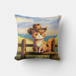 Watercolor Painted Cat Dad Kussen