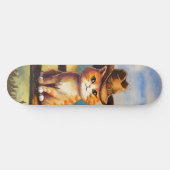 Watercolor Painted Cat Dad Skateboard (Horizontaal)