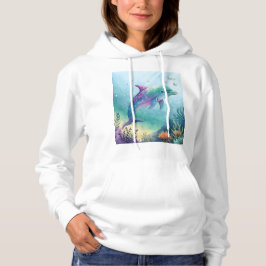 Watercolor painted dolphin hoodie