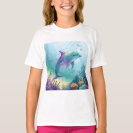 Watercolor painted dolphin t-shirt