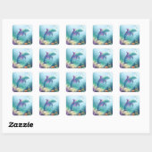 Watercolor painted dolphin vierkante sticker (Vel)