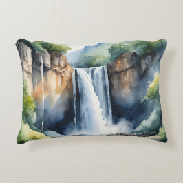 Watercolor painted waterfall accent kussen