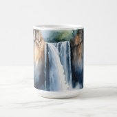 Watercolor painted waterfall koffiemok (Center)