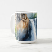 Watercolor painted waterfall koffiemok (Voorkant links)