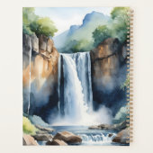 Watercolor painted waterfall planner (Achterkant)