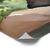 Watercolor painted waterfall poster (Hoek)