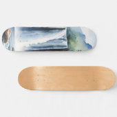 Watercolor painted waterfall skateboard (Horizontaal)