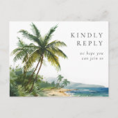 Watercolor Palm Beach Chanson Demande RSVP Carte P (Devant)