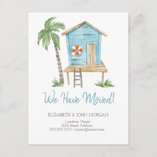 Watercolor Palm Beach Huis Aankondigingskaart