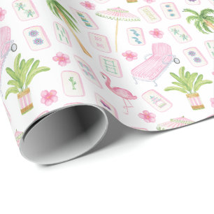Watercolor Palm Beach Mahjong Cadeaupapier