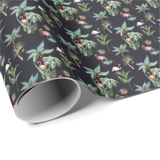 Watercolor Palm Pattern Cadeaupapier (Rol Hoek)