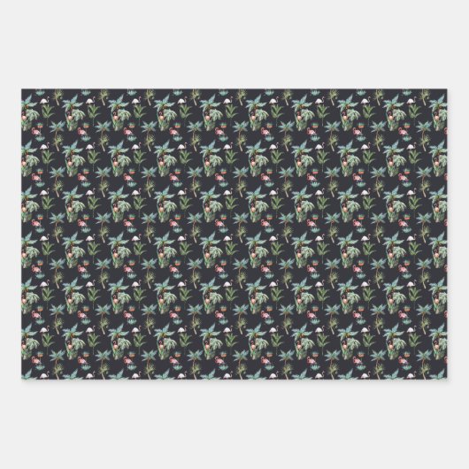 Watercolor Palm Pattern Inpakpapier Vel (Voorkant)