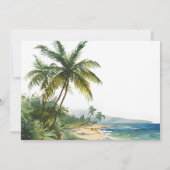 Watercolor Palm Trees Tropical Beach Wedding Kaart (Achterkant)