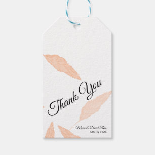 Watercolor Pampasblad Silhouet Bruiloft Cadeaulabel