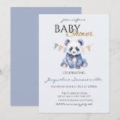 Watercolor Panda bear Baby Shower Kaart (Voorkant / Achterkant)