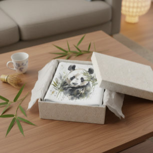 Watercolor Panda Tuin Theedoek