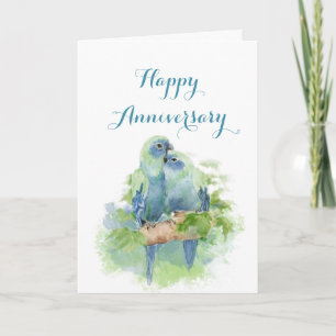 Watercolor papegaaien christelijke jubileum liefde kaart