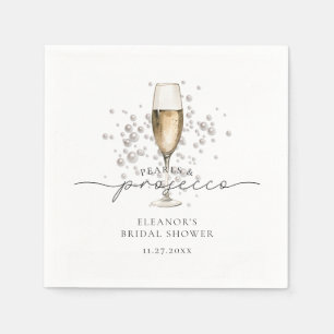 Watercolor Parels & Prosecco Bruidsmeisjesfeest Servet