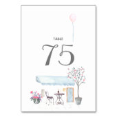 Watercolor Paris Mariage Numéro de table (Dos)