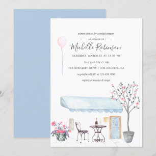 Watercolor Paris thema Bruidsuitnodiging Kaart