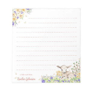 Watercolor Pasen Bloem Lamb Notitieblok