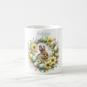 Watercolor Pasen Konijn Gepersonaliseerd Koffiemok