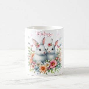 Watercolor Pasen Konijn Gepersonaliseerd Koffiemok