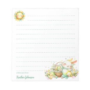 Watercolor Pasen Konijn Gepersonaliseerd Notitieblok