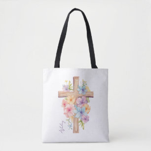 Watercolor Pasen Kruis Gepersonaliseerd Draagtas