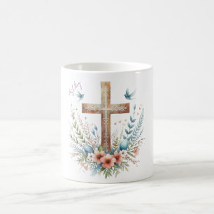 Watercolor Pasen Kruis Gepersonaliseerd Koffiemok
