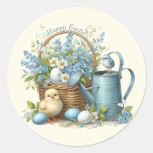 Watercolor Pasen Kuiken Persoonlijk Ronde Sticker