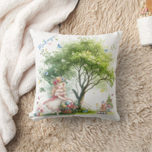 Watercolor Pasen Lente Fee Kussen