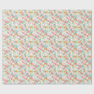 Watercolor Pastel Bloemen Cadeaupapier